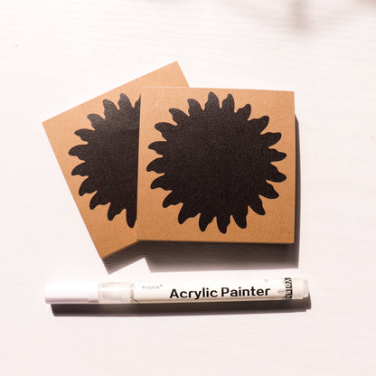 Black Sun Kraft Notepad + Acrylic Marker