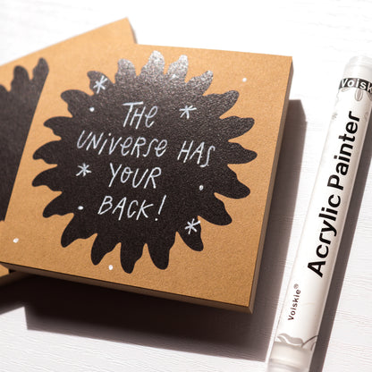 Black Sun Kraft Notepad + Acrylic Marker