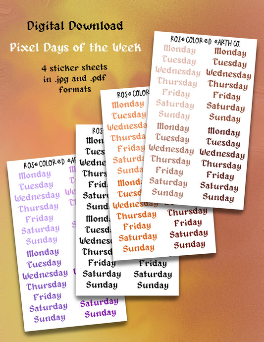 Pixel Days of the Week