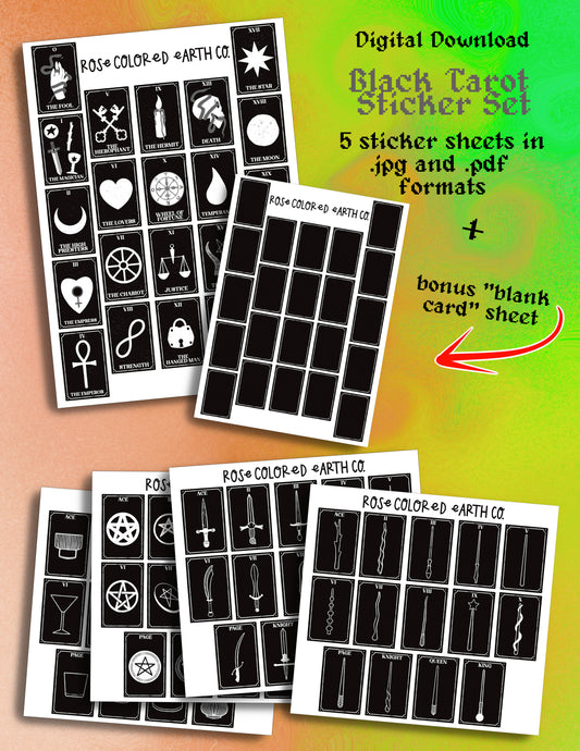 Black Tarot Stickers